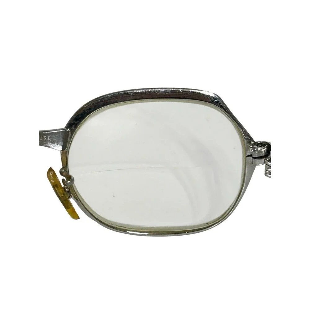 M/C 130 USA Vintage Eyeglasses Petite Nice Condition Silver Vtg With Case
